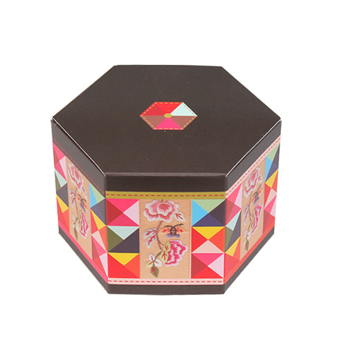 전통조각보 육각 상자 소 (2개)