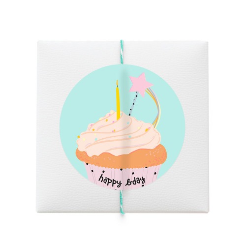 컵케이크 생일 라벨 (10개)