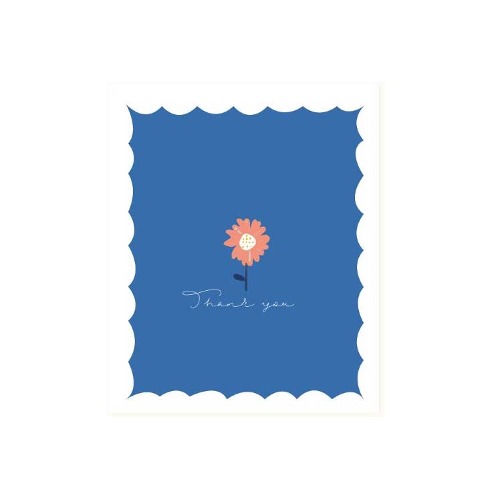 꽃 한송이 땡큐 직사각스티커 (10개)